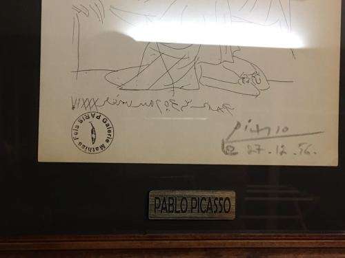 Original PICASSO gallery print - hand signed by Picasso in pencil in 1956 - COMES FRAMED